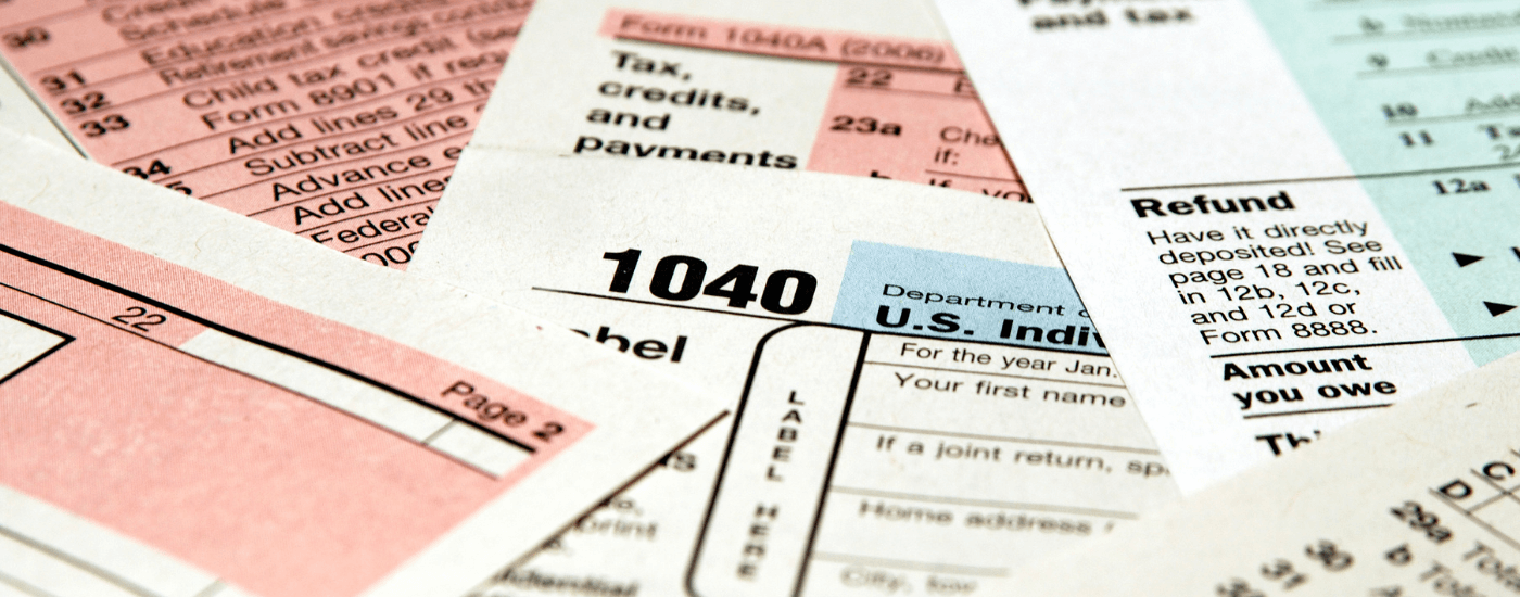 tax forms scattered