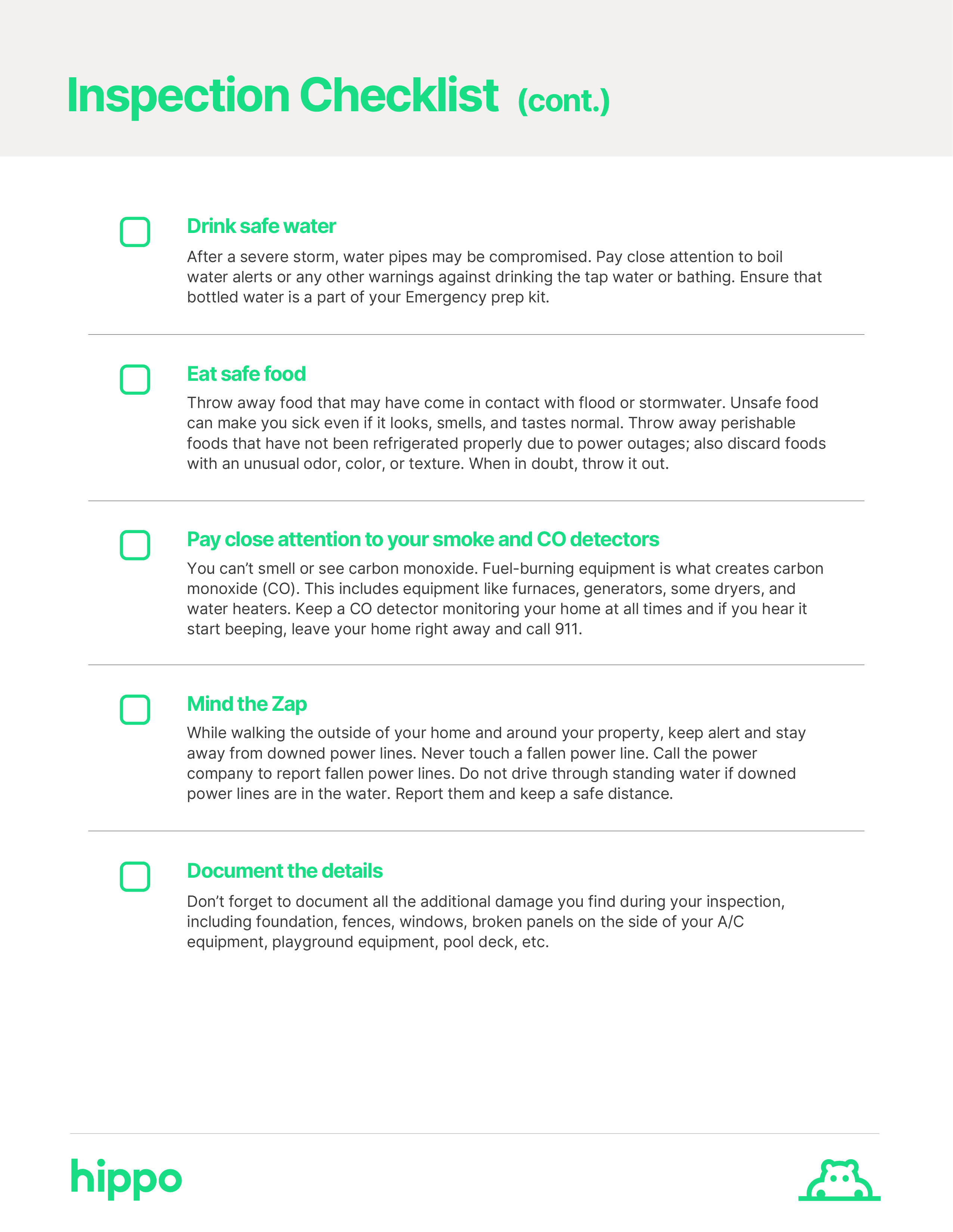 Hail Season Post Storm Checklist Pg2