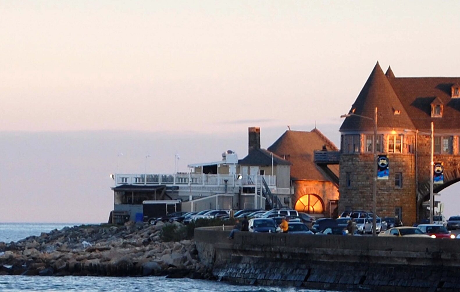 Image of a castle-like building on a rocky coast 
