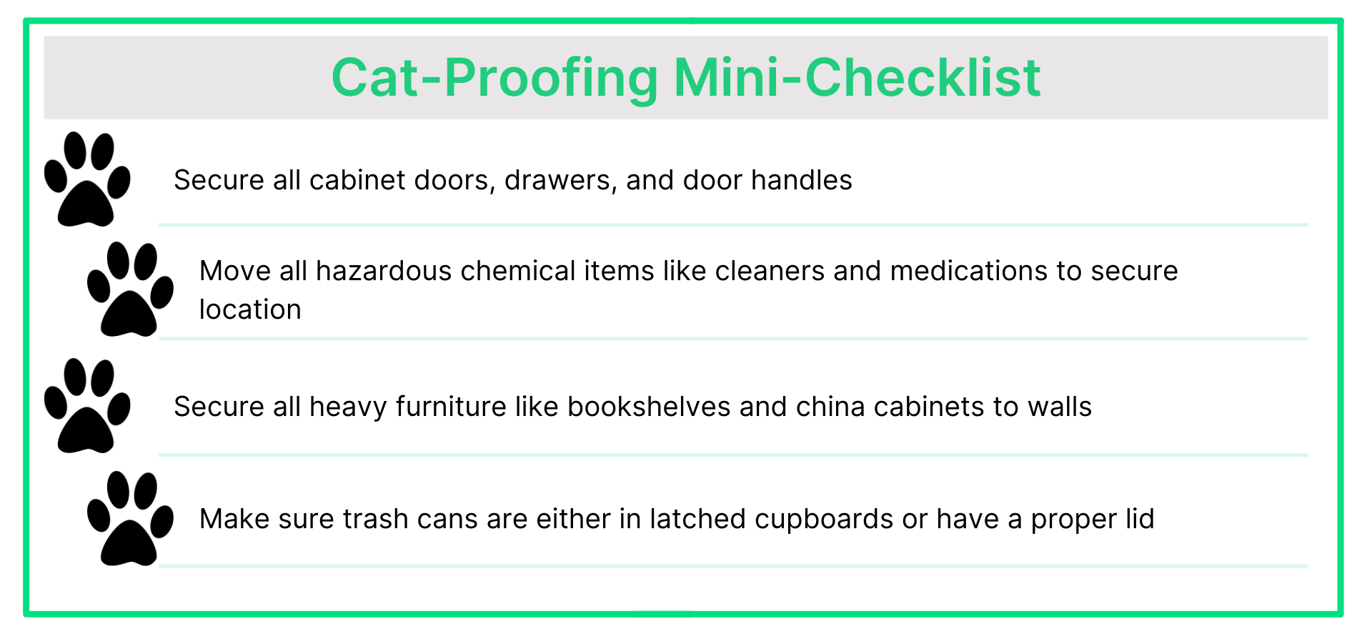 cat checklist