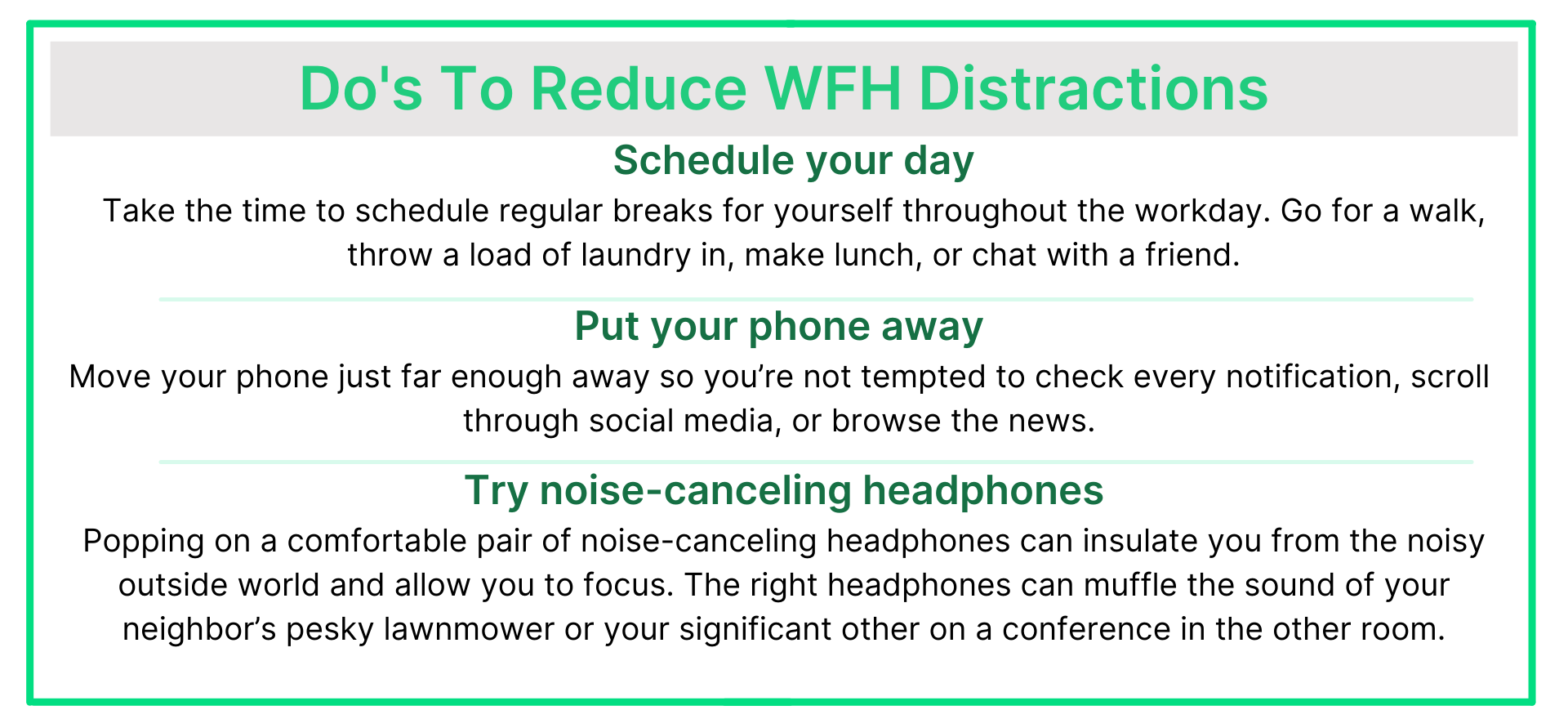 WFH Distraction Checklist