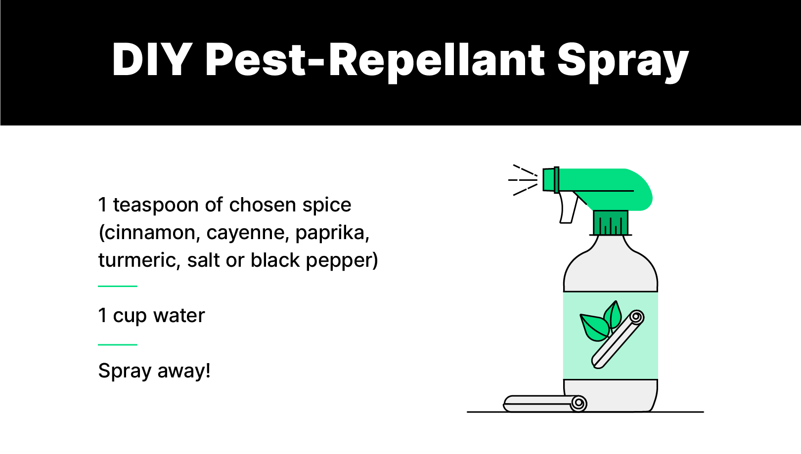 Illustration of a spray bottle with images of spices on the label