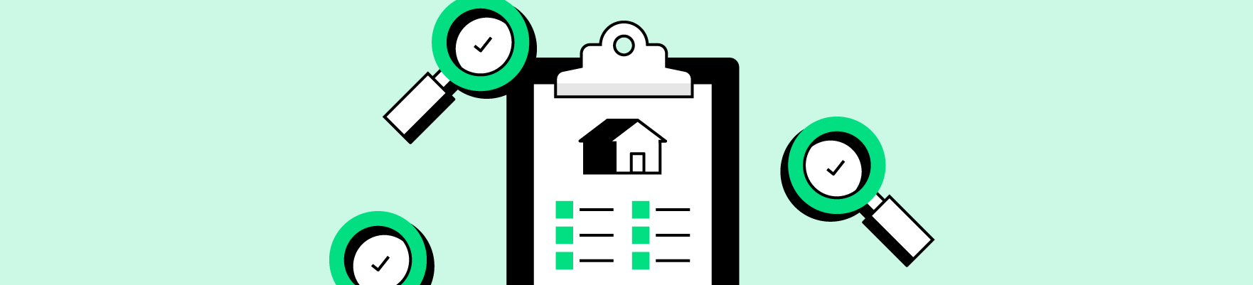 Illustration of a clipboard with a house and checklist