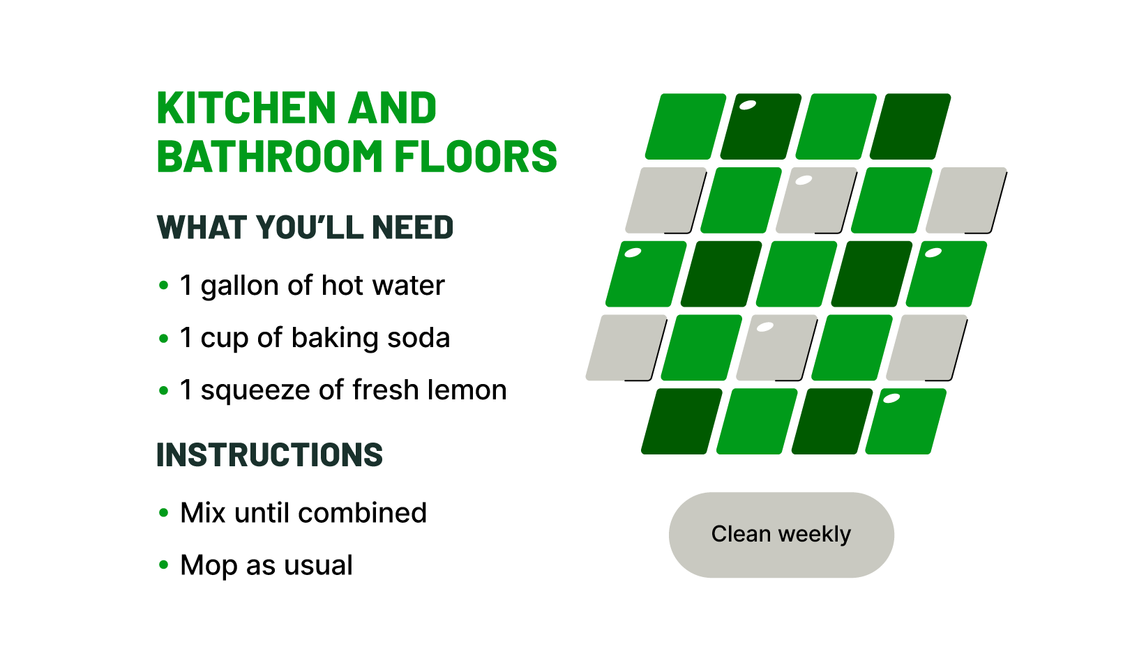 how to clean kitchen and bathroom floors