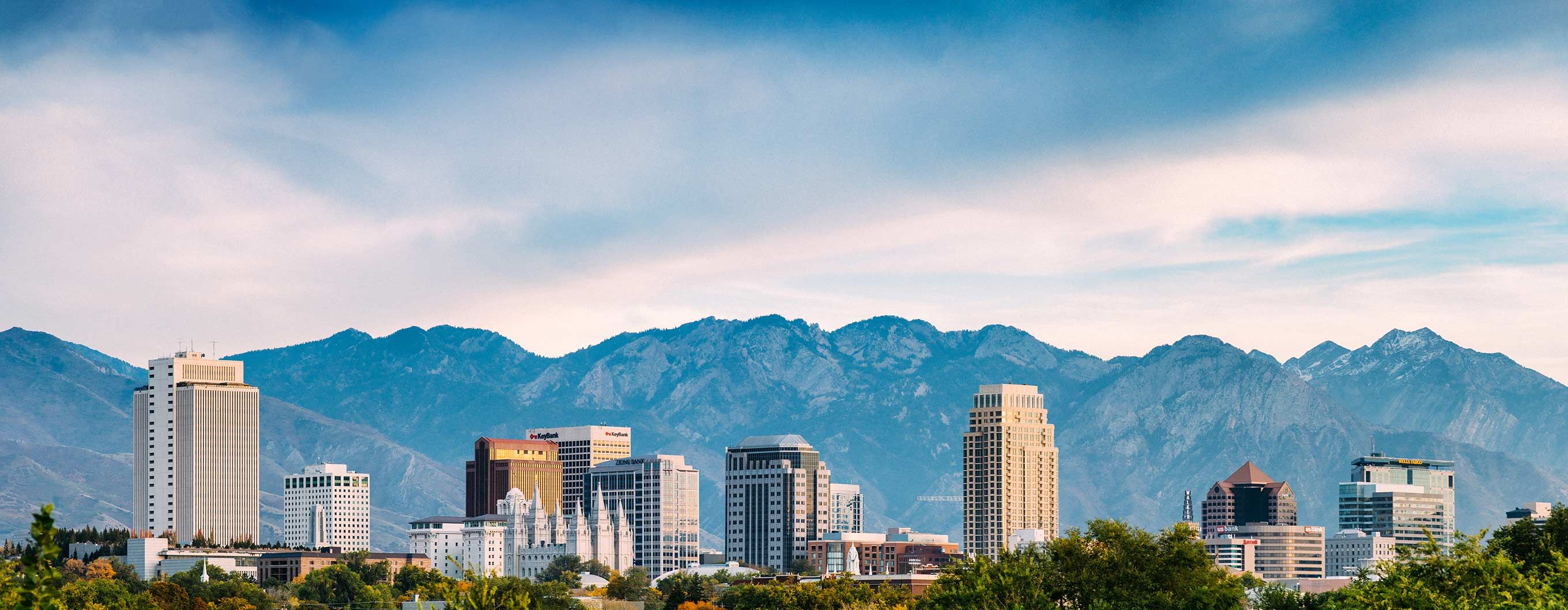 Image of the a skyline with a mountain and a blue sky behind it